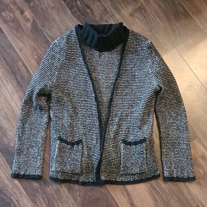 MaxMara Black and White Knit Wool Cardigan And Shirt Set